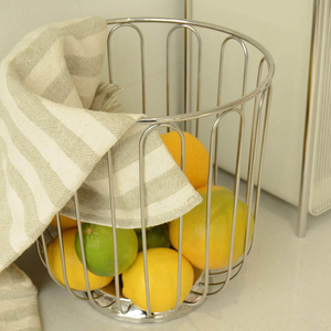 Cesta para Frutas de Acero Inoxidable 304, Decoración para el Hogar, Cesta Organizadora para Pan, Verduras y Frutas (Plateado, Tamaño L) - Product Image 2