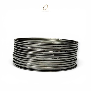 Ensemble de bracelets ronds en acier inoxydable de luxe plaqué rhodium argenté pour femmes, bijoux de mariage indiens en gros pour usage quotidien - Product Image 2