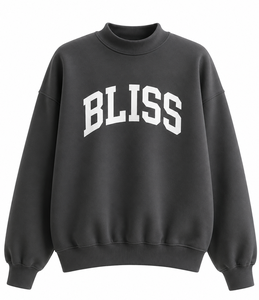 Oversized Women's <b>Mock</b> <b>Neck</b> Pullover Sweatshirt Front Logo Cotton Blend Cozy Everyday Streetwear Fashion <b>Top</b> - Product Image 6