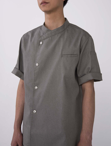 High-End Ventable Mesh Back Unisex <b>Short</b> <b>Sleeve</b> Chef Coat Restaurant Kitchen Catering Chef Uniform <b>Jacket</b> with Button - Product Image 4
