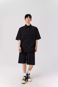 ชุดเสื้อเชิ้ตแขนสั้นลำลองฤดูร้อนแบบ 2 ชิ้นสำหรับผู้ชาย ผ้าฝ้าย 100% น้ำหนักเบา ระบายอากาศได้ดี แห้งเร็ว เหมาะสำหรับกิจกรรมกลางแจ้ง ใส่ได้ทั้งชายและหญิง ทรงหลวม - Product Image 5