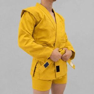 Uniforme Profesional de Sambo para Competencia y Entrenamiento, Conjunto de Chaqueta y Pantalones Cortos, Duradero, 100% Algodón, Transpirable, Ligero y Ajustado, para Artes Marciales - Product Image 1