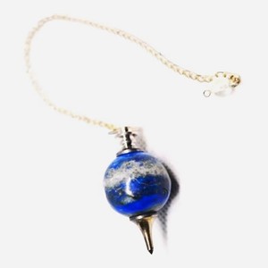 Péndulo de Lapislázuli Hecho a Mano con Bola Natural de Feng Shui, Péndulo de Radiestesia, Artesanía en Piedras Semipreciosas de Cuarzo y Lapislázuli - Product Image 1