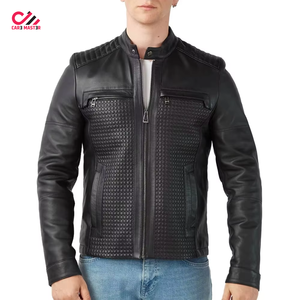 Veste en cuir véritable pour homme de haute qualité, col montant, tendance, vente en gros - Product Image 6