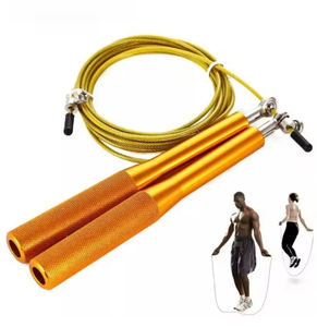 Corde à sauter réglable en acier avec poignées métalliques et câble pour l'exercice à domicile, unisexe, fitness - Product Image 5