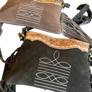 Bolso Bandolera de Cuero Genuino Estilo Boho Vintage con Estampados de Animales, Cierre de Cremallera, Ecológico para Viajes y Uso Diario - Product Image 2