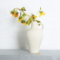 Vase en céramique antique fait main, en terre cuite, accessoire de décoration artistique pour les étagères, les tables et les coins