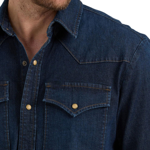 Camisa de mezclilla clásica para hombre, cómoda, de manga larga, con botones, de algodón, informal, para uso diario, camisa de mezclilla para hombre - Product Image 4