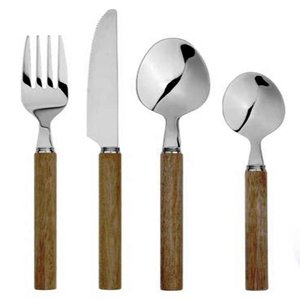 Juego de Cubiertos Modernos de Acero Inoxidable Negro Mate de 4 Piezas con Mangos con Patrón Geométrico para Hogar, Hotel, Restaurante, Cena - Product Image 5