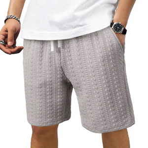 Shorts Bermuda en toile matelassée pour homme, couleur personnalisée, taille mi-haute, couleur unie, décontracté, pour la gym, avec poches, respirant, 100% polyester, logo personnalisé - Product Image 3