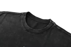 Camiseta de algodón holgada de corte cuadrado con hombros caídos, efecto lavado ácido y lavado a la piedra, para serigrafía y impresión DTG, venta al por mayor - Product Image 3