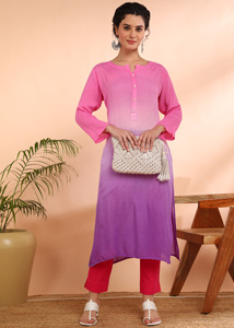 <b>Women</b> Rayon Straight Tie-Dye <b>Kurta</b> Quick Dry Summer Casual Office Party Lifestyle Fashion Modern Daily Wear Best Price Supplier - Product Image 4