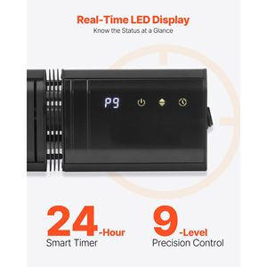 Riscaldatore Elettrico a Infrarossi in Carbonio da 1500W con 9 Velocità, Timer 24h e Telecomando, per Patio e Veranda - Product Image 5