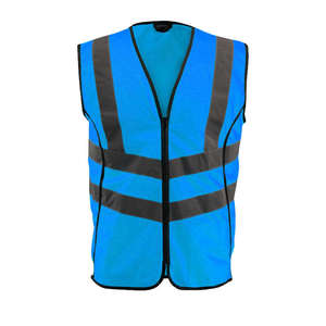 Gilet de sécurité réfléchissant haute visibilité avec poches, gilet de chantier réfléchissant personnalisé, gilet de travail en maille polyester 120 g/m² - Product Image 1