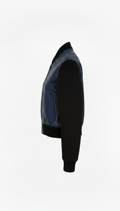 Custom Canvas Varsity <b>Jacket</b> <b>Men's</b> Letterman Style Streetwear Hooded Stand <b>Lightweight</b> Comfortable Casual Wear Zipper Closure - Product Image 5