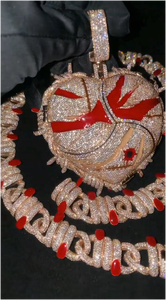 Pendentif personnalisé en forme de cœur serti de diamants VVS Moissanite, chaîne à maillons, pendentif en argent 925, bijoux fins Hip Hop - Product Image 4