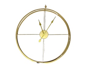 Élégance intemporelle. Une horloge murale dorée minimaliste qui ajoute une touche de sophistication à n'importe quel espace. - Product Image 3