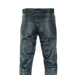 Premium Men Leather <b>Pants</b> Straight Cut Lightweight Slim Fit Casual Breathable Eco-Friendly Soft Durable Comfortable Street Trend - Product Image 4