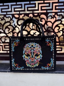 Nouveau Sac Fourre-Tout en Cuir Véritable Designer 2026, Motif Halloween Élégant, Style Bohème Noir, Deux Poignées, Fermeture Éclair, Sac à Main Femme - Product Image 4