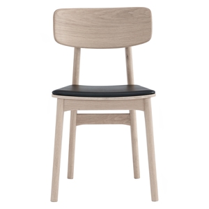 Modern Minimalist White Wash Finish <b>Dining</b> <b>Chair</b> with Sturdy Legs for <b>Dining</b> Room Use - Product Image 2