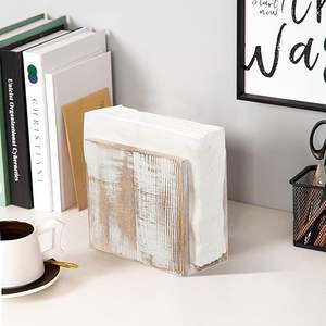 Organizador de pañuelos artesanal con acabado rústico, servilletero decorativo de madera para restaurante, cafetería, mesa de comedor - Product Image 2