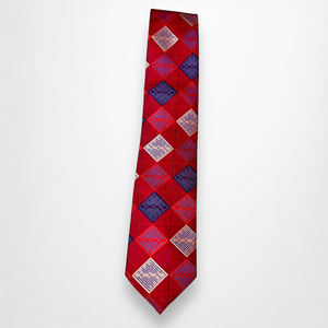 Corbata geométrica roja para hombre, corbata de diseño roja, corbata geométrica con patrón de diamantes, corbata de lujo, corbata premium, corbata formal, corbata de boda - Product Image 1