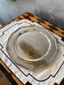 Handcrafted Silver Metal Supla Round Dinner <b>Plate</b> Decorative Table <b>Mat</b> for Wedding Banquet Event Dining Decor - Product Image 2