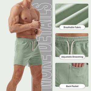 Nouveaux shorts de sport pour hommes, double couche, couleur unie, grande taille, pantalon de fitness à séchage rapide, style hip hop, shorts grande taille pour hommes - Product Image 3