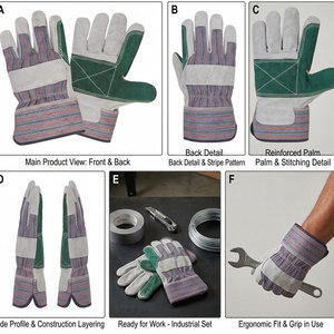 Guantes de Trabajo Resistentes de Cuero Vacuno Canadiense, Cómodos, Duraderos, Resistentes al Calor y a las Chispas, Talla 11 - Product Image 3