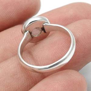 Brilliant Round Cut Rose <b>Quartz</b> Gemstone <b>Ring</b> Made From 925 Solid Sterling Silver Bezel Set Band Handmade Bohemian Jewelry - Product Image 5