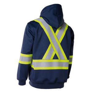 Sudadera con capucha reflectante de alta visibilidad personalizada, tiras brillantes, diseño duradero para seguridad y trabajos de construcción - Product Image 2
