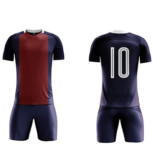 ชุดฟุตบอลชายปี 2026 สีน้ำเงินเข้มและสีแดง แบบซับลิเมชั่น หมายเลข 10 ผ้าโพลีเอสเตอร์ระบายอากาศได้ดี ไซส์ผู้ใหญ่ - Product Image 6