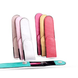 Pinzas de Acero Inoxidable para Extensión de Pestañas, Directo de Fábrica, con Estuche de Cuero Suave Personalizado para Herramientas de Belleza - Product Image 1