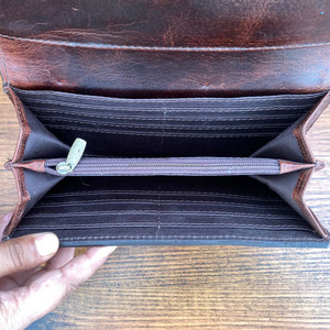 Embrague de cuero mecanizado a mano para mujer a la moda, pelo occidental en piel de vaca, tarjetero Floral para mujer, sobre de dinero en efectivo, carteras largas de bolsillo - Product Image 5