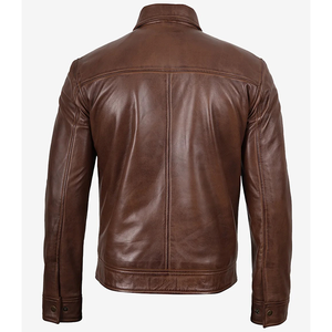 2026 OEM Hot Selling Cogan Brown Original Cowhide Leather <b>Jacket</b> For Men's 100%High Quality Low MOQ Winter Fashion <b>Heated</b> <b>Jacket</b> - Product Image 6