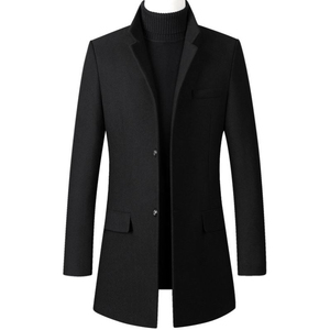 Custom Stylish fashion Uniforms Single Breasted Winter <b>Long</b> <b>Coat</b> slim Fit <b>Wool</b> Formal <b>Mens</b> Jacket - Product Image 1