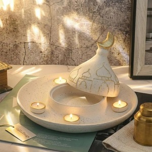Portavelas Metálico Islámico Marroquí de Moda con Patrón de Mezquita, Decorativo para Ramadán, Resistente al Calor, Apto para Microondas - Product Image 6