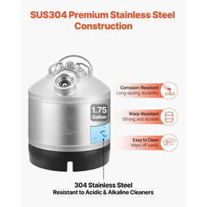 Kit di Pulizia per Fusti da 1,75 Galloni/6,5L con Connettore D e Base in Gomma per la Pulizia di Fusti di Birra - Product Image 2