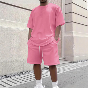 Conjuntos Deportivos de Verano para Hombre, a la Moda, de Algodón, con Color y Logotipo Personalizables, Camiseta de Manga Corta de Secado Rápido y Pantalones Cortos - Product Image 6