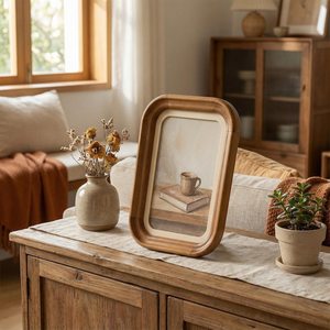 Marco de Fotos de Madera de Acacia Rústico, Hecho a Mano, Ecológico, Ligero, de Tamaño Pequeño, de Madera Maciza, para Aniversario - Product Image 5