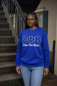 เสื้อสเวตเชิ้ตคอกลมปักลายผ้าฝ้ายถักทรงโอเวอร์ไซส์ Zeta Phe Beta Clothing Manufacturer สำหรับผู้หญิง - Product Image 4