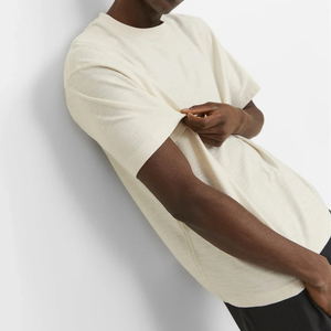 Camisetas de punto con hombros caídos al por mayor, personalizadas con el nombre del equipo, de alta calidad, estilo urbano, lisas, holgadas, de corte regular para hombre - Product Image 4