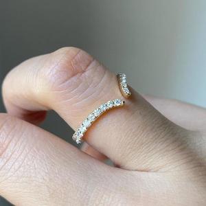 New Design Fashion <b>Open</b> Cuff Sterling Silver Wishbone <b>Ring</b> Lab Grown White Diamond CZ 925 White Diamond <b>Open</b> Style Wedding <b>Ring</b> - Product Image 2