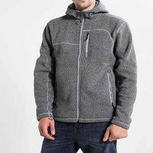 Vestes en polaire gris chiné pour la vente en gros, avec logo brodé personnalisé, offre de logo sur mesure, chaudes et douces pour l'hiver - Product Image 3