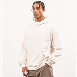 Sweat à capuche oversize coupe ample streetwear en molleton de coton épais French Terry à épaules tombantes, personnalisable avec logo, vente en gros - Product Image 5