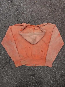 Sudadera con Capucha y Cremallera Unisex, Antiarrugas, con Tinte Digital, Color Naranja, Estilo Casual para Otoño, Corte Regular, 100% Algodón, Felpa Francesa - Product Image 2