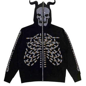 Sweat-shirt d'hiver pour homme avec pierres fantaisie, détails uniques en pierres, haute qualité, coton/polyester respirant et résistant - Product Image 1