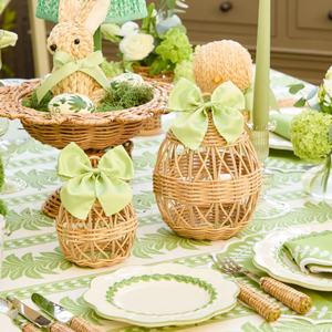 Mejor venta moderna jacinto de agua ratán huevo de Pascua Decoración de mesa huevo rectangular de varios tamaños con cinta Vietnam al por mayor - Product Image 4