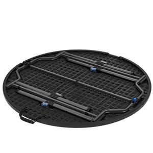 4 Ft Round <b>Folding</b> <b>Plastic</b> <b>Table</b> Indoor Outdoor HDPE Black - Product Image 4