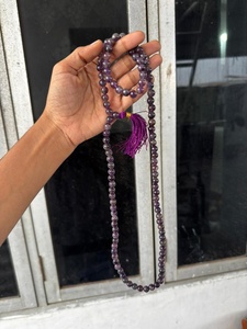 Collar Jap Mala de Cristal de Amatista Hecho a Mano, 108 Cuentas Pulimentadas en Forma de Círculo, para Meditación Budista, Yoga y Sanación, Artesanía RAIS AGATE - Product Image 2